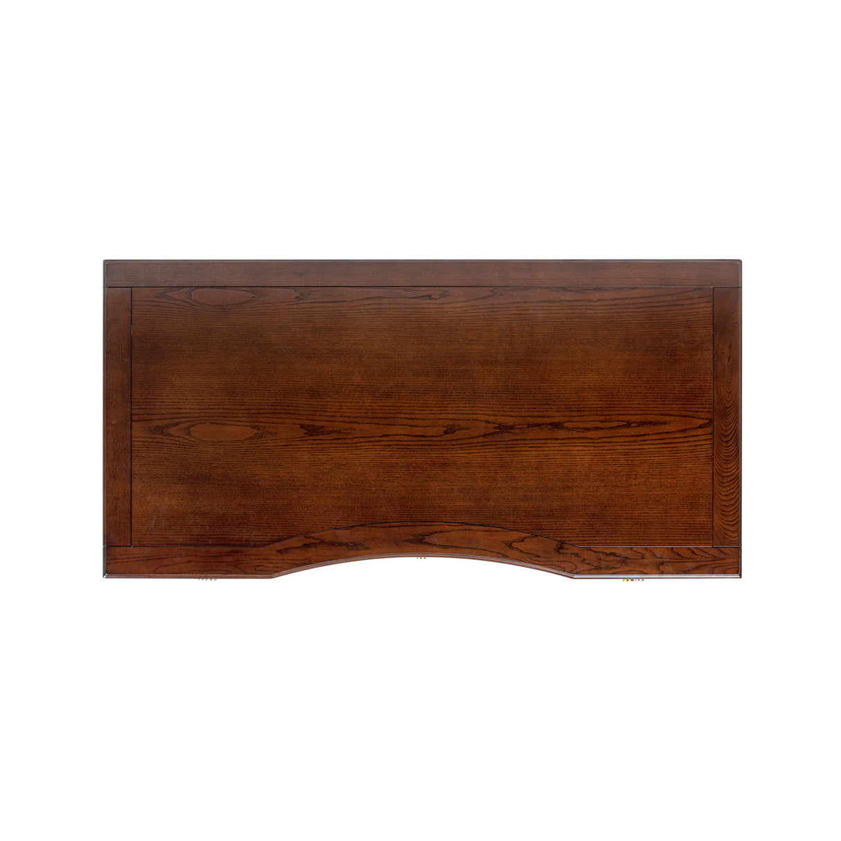 Dauphin Gold Accent 5-Drawer Wood Executive Desk Dark Walnut Ash Wood & Veneer