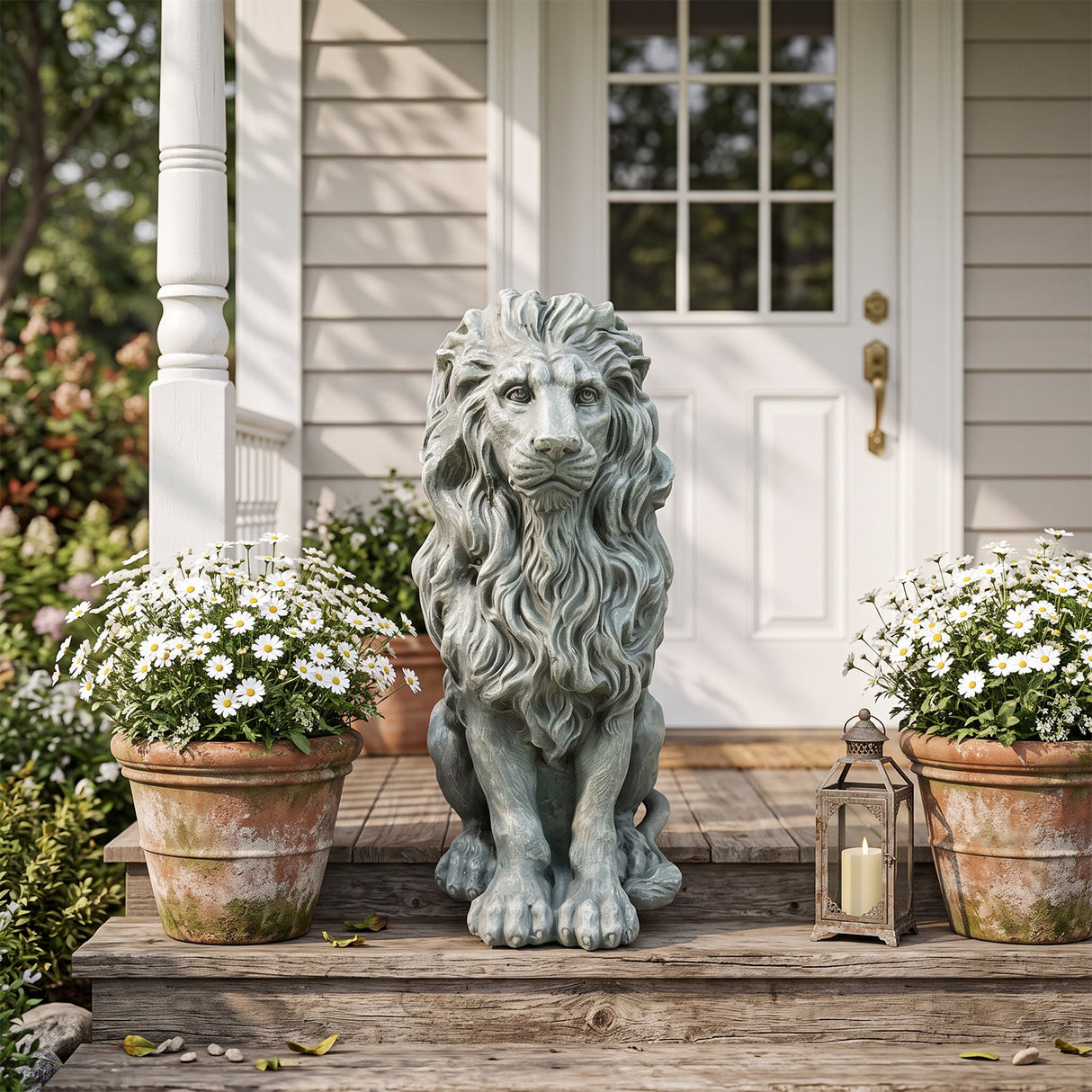 Magnesium Oxide Sitting Lion Statue