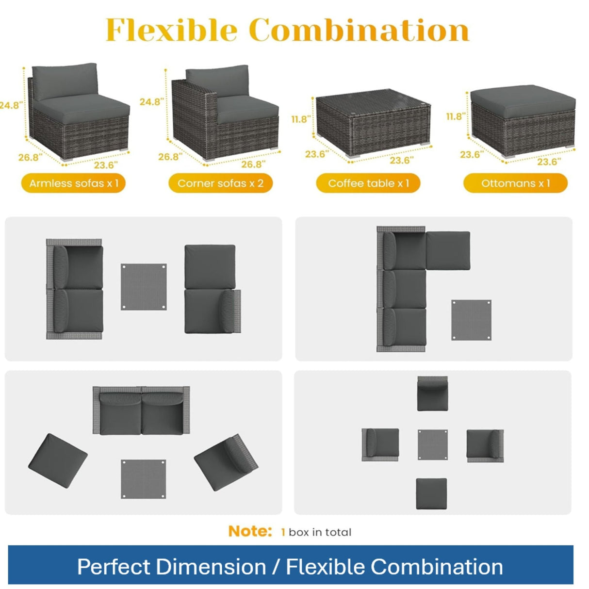 Modern Patio Set With Coffee Table