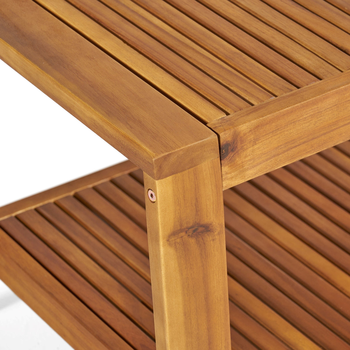 2-Piece Outdoor Teak Acacia Wood Conversation Set