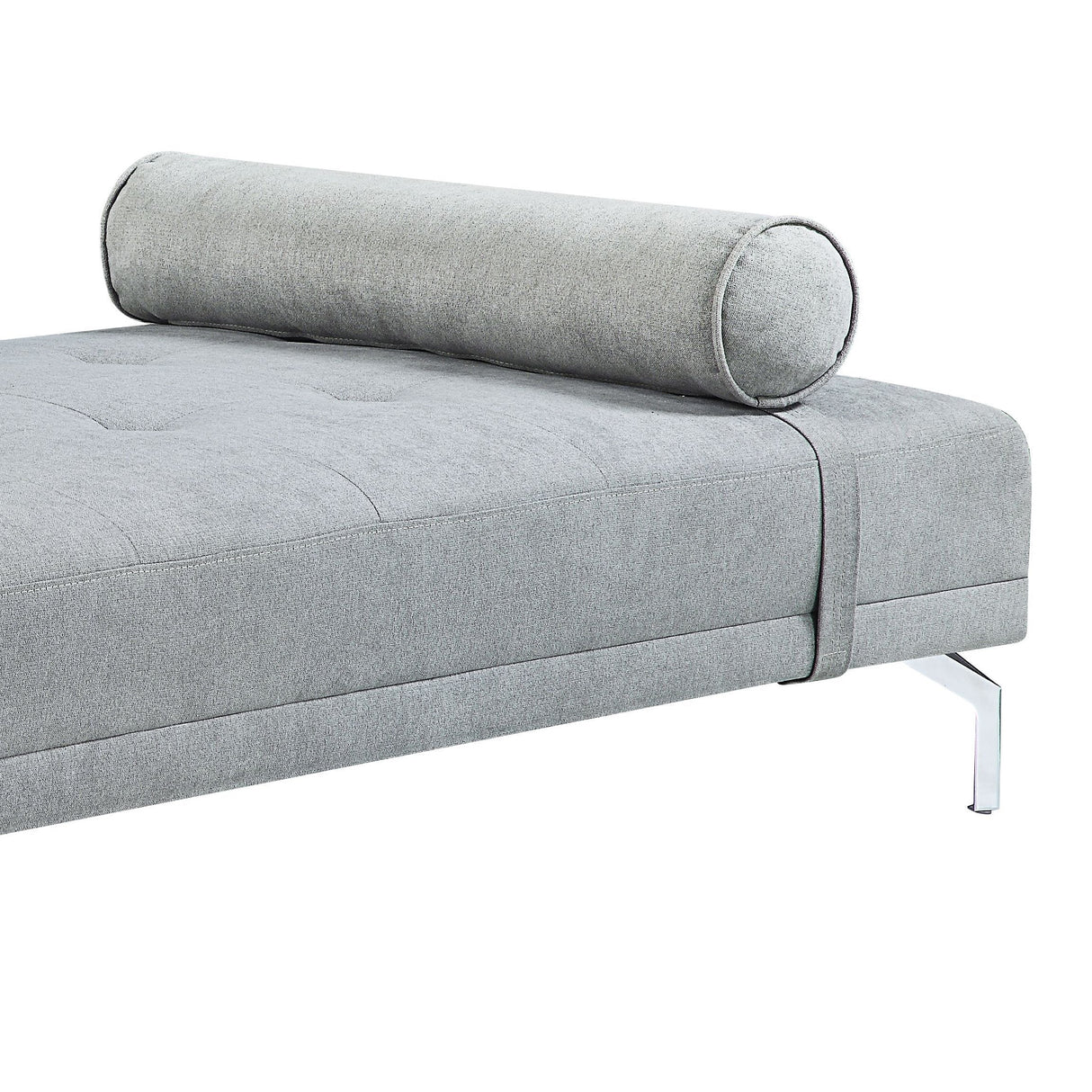 Quenti Gray Melange Velvet Sofa Bed with Pillow