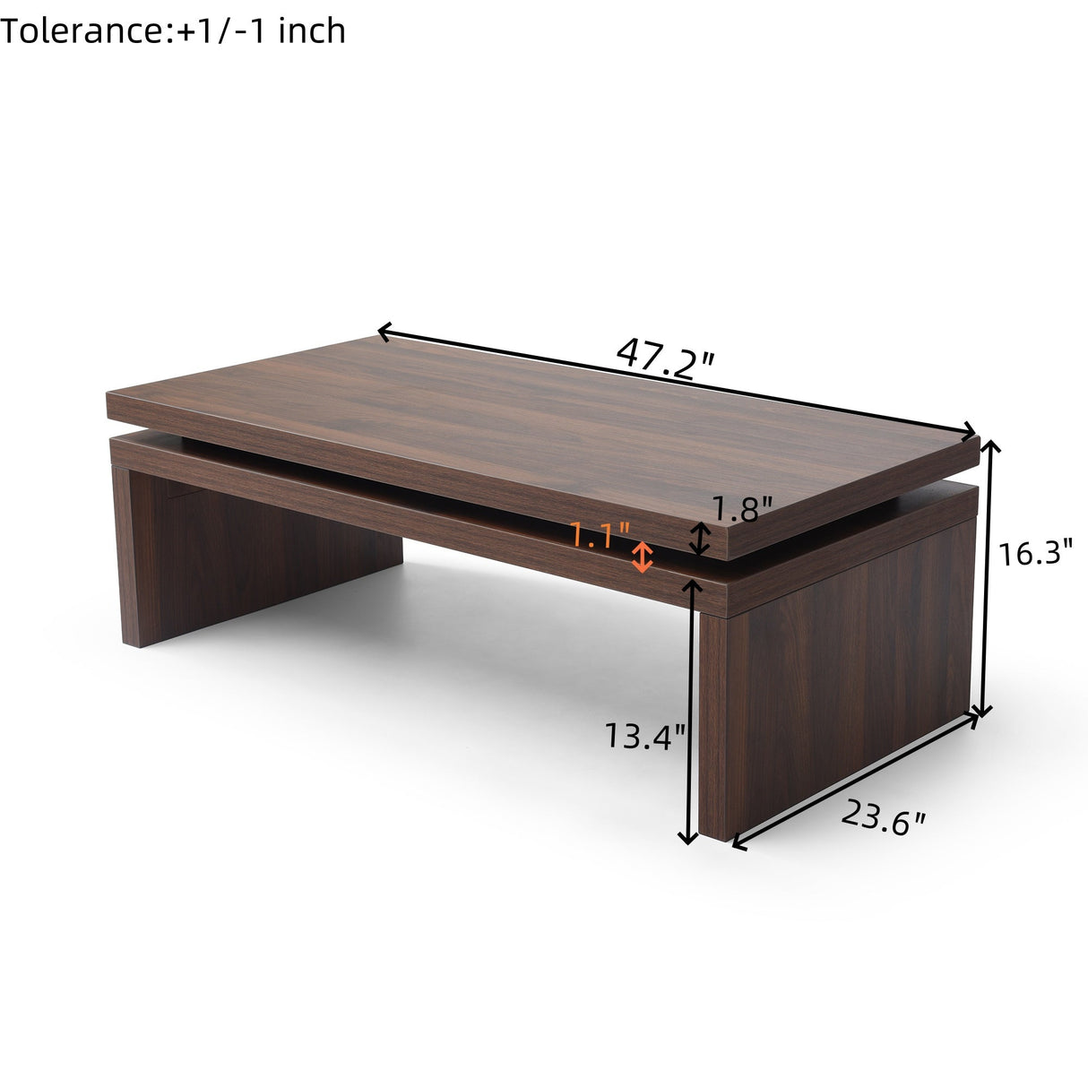 Wood Coffee Table - Mid Century Modern Farmhouse Wooden Coffee Tables