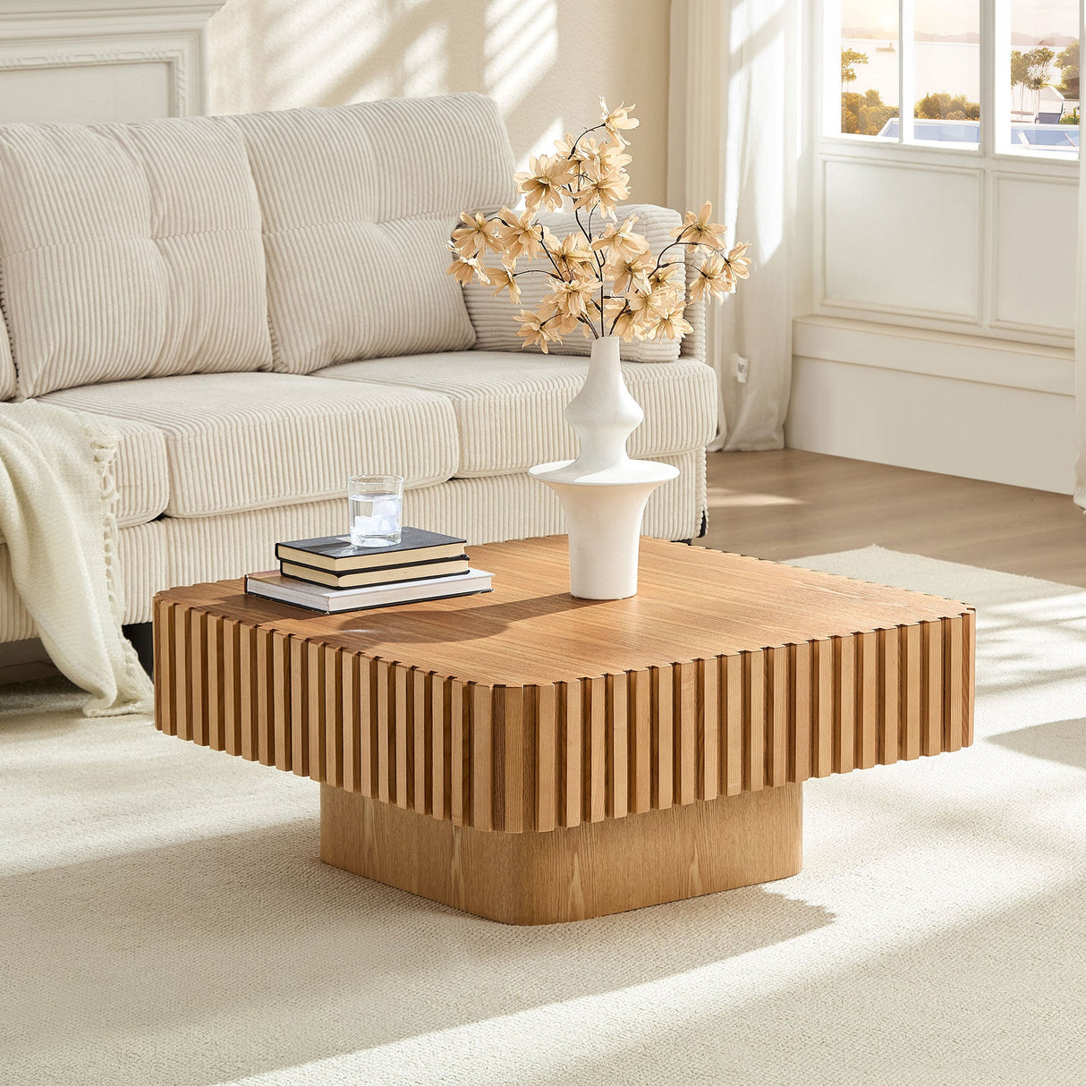 Modern Handcraft Drum Coffee Table