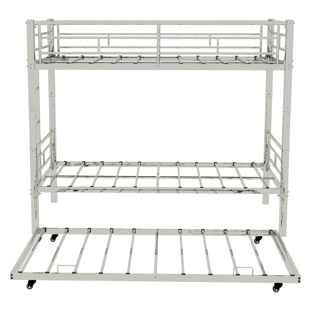Bunk Bed For Kids, Convertible Frame With Ladders & Guardrail
