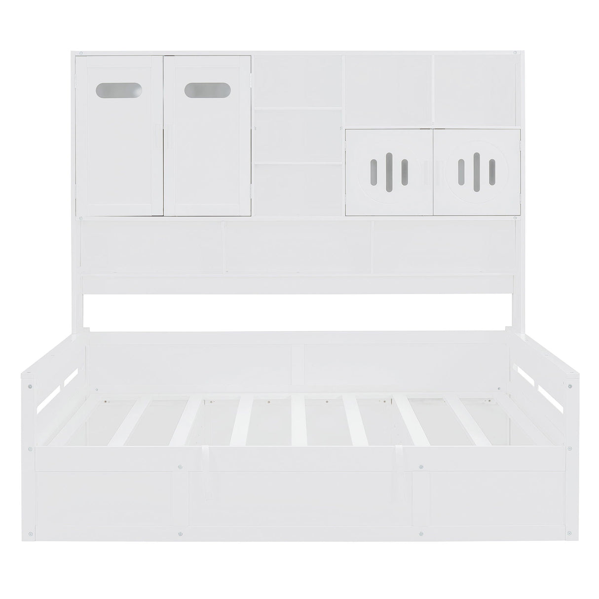 Daybed With All-In-One Cabinet And Shelf