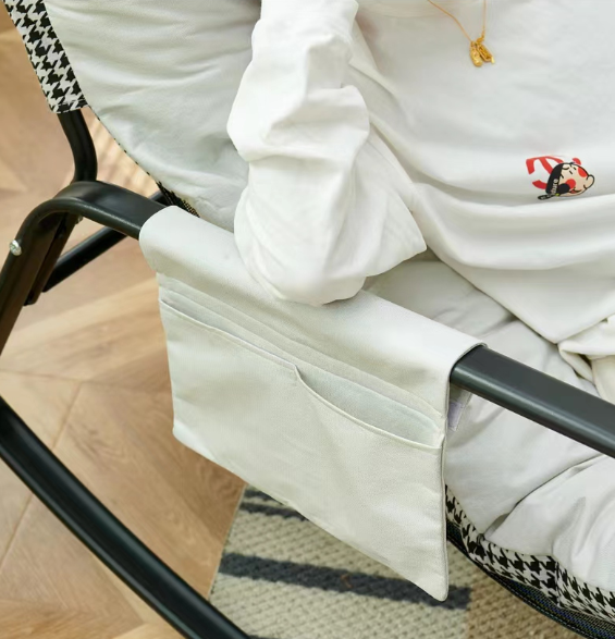 Samba Rocking Chair with Extra-Wide Technical Leather Upholstered Gliding Chair