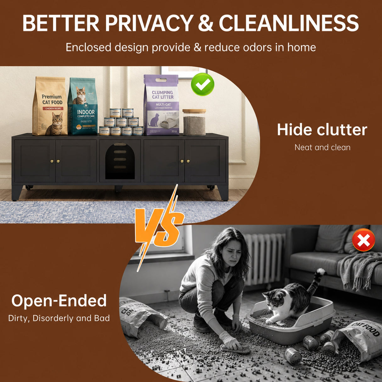 58" Metal Cat Litter Box Enclosure