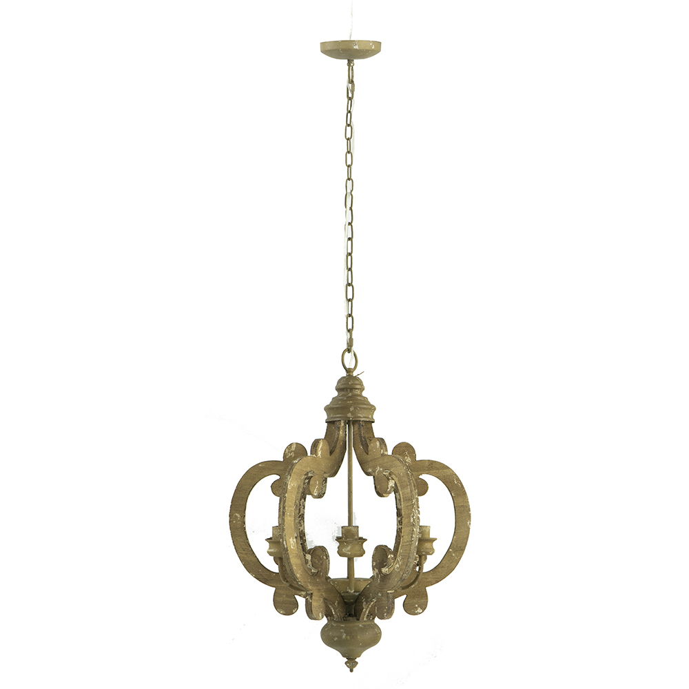 Farmhouse 6-Light Wood Chandelier Pendant Light Fixture