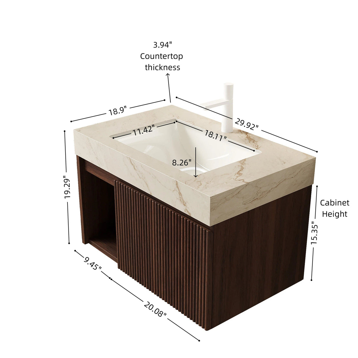 Eiden 30" Bathroom Vanity & Sink