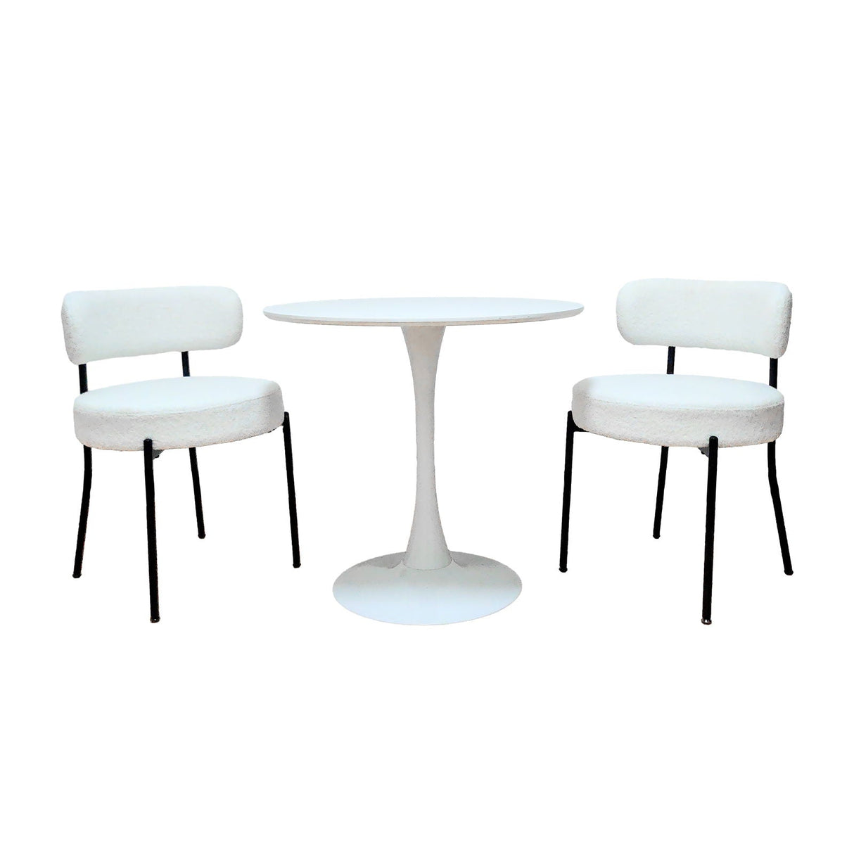 Mid-Century Modern Dining Chair With Curved Backrest