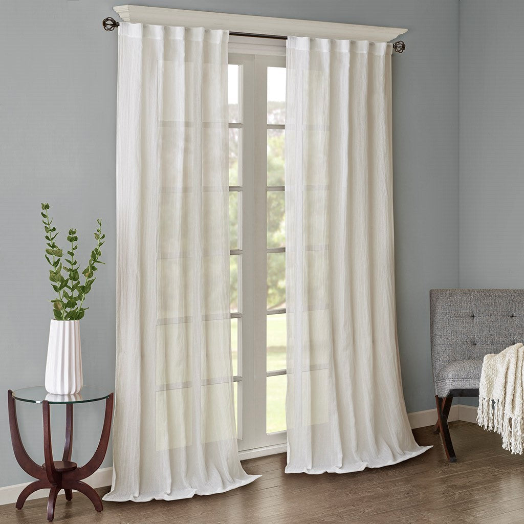 Solid Crushed Curtain Panel Pair(2 Pcs Window Panels)