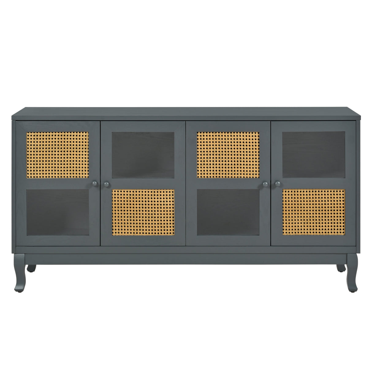 Retro Industrial Grey 4-Door Sideboard