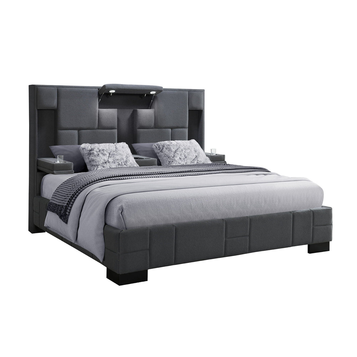 Yaris - Contemporary Bed With Wireless Charging And LED Lights