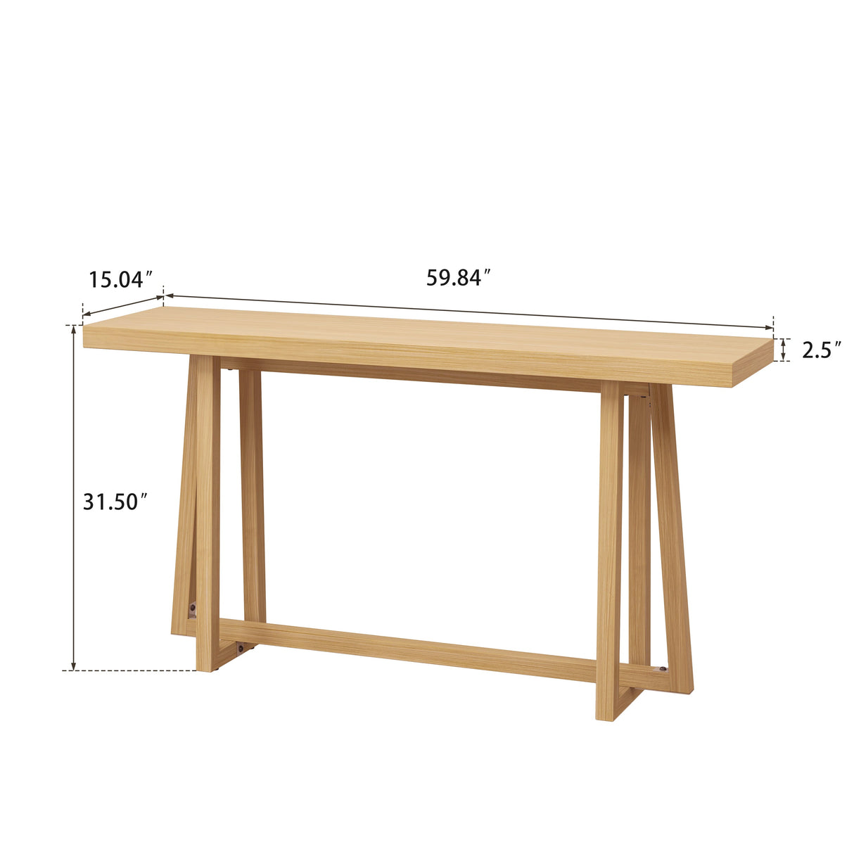 59.84'' Stylish Rectangular Natural Console Table