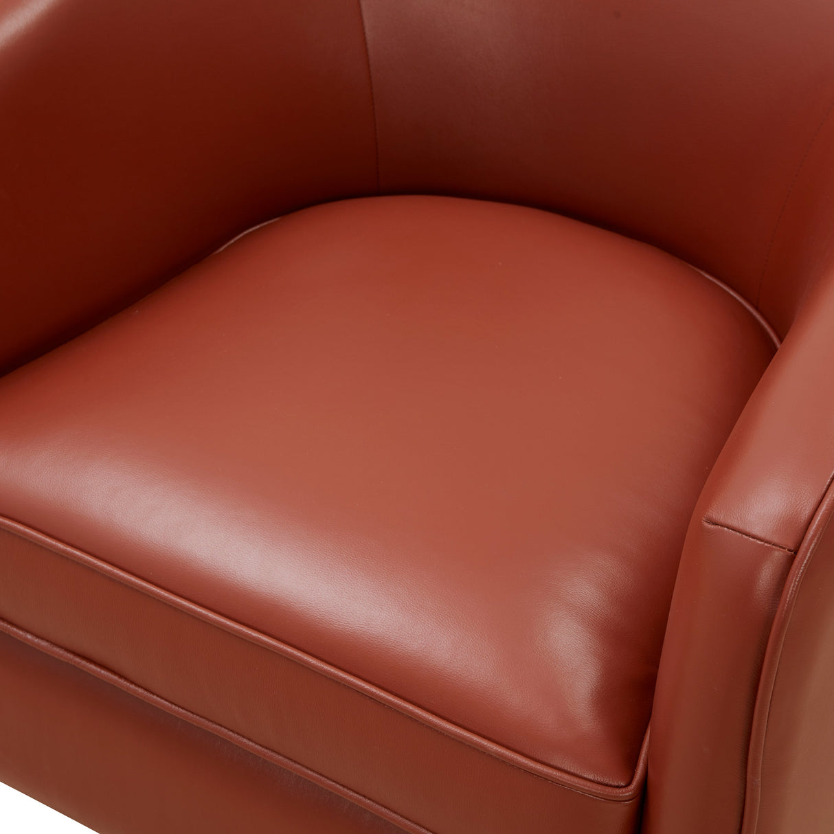 Tessa Caramel Top Grain Leather Swivel Chair with Wood Base