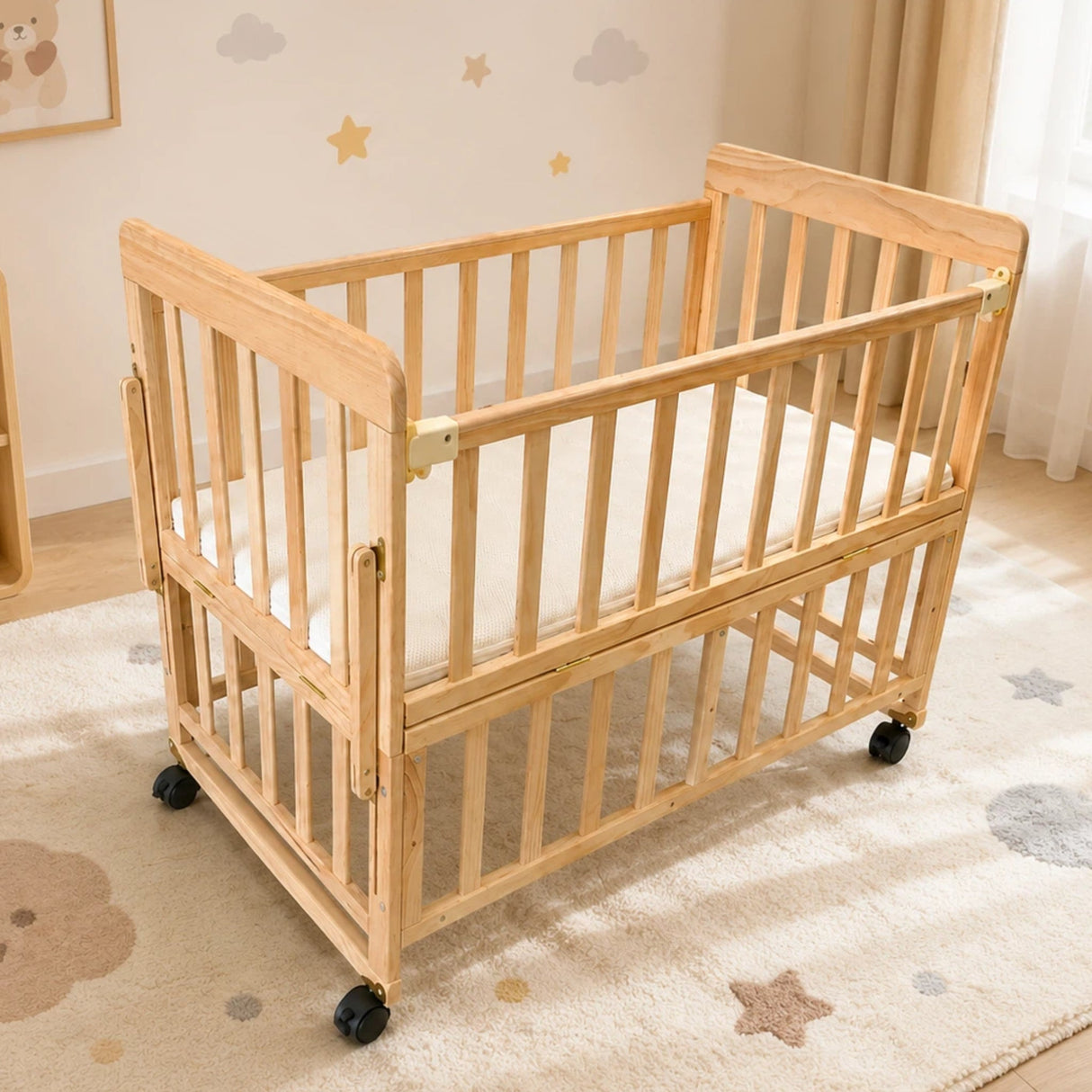 Solid Wood Baby Bassinet