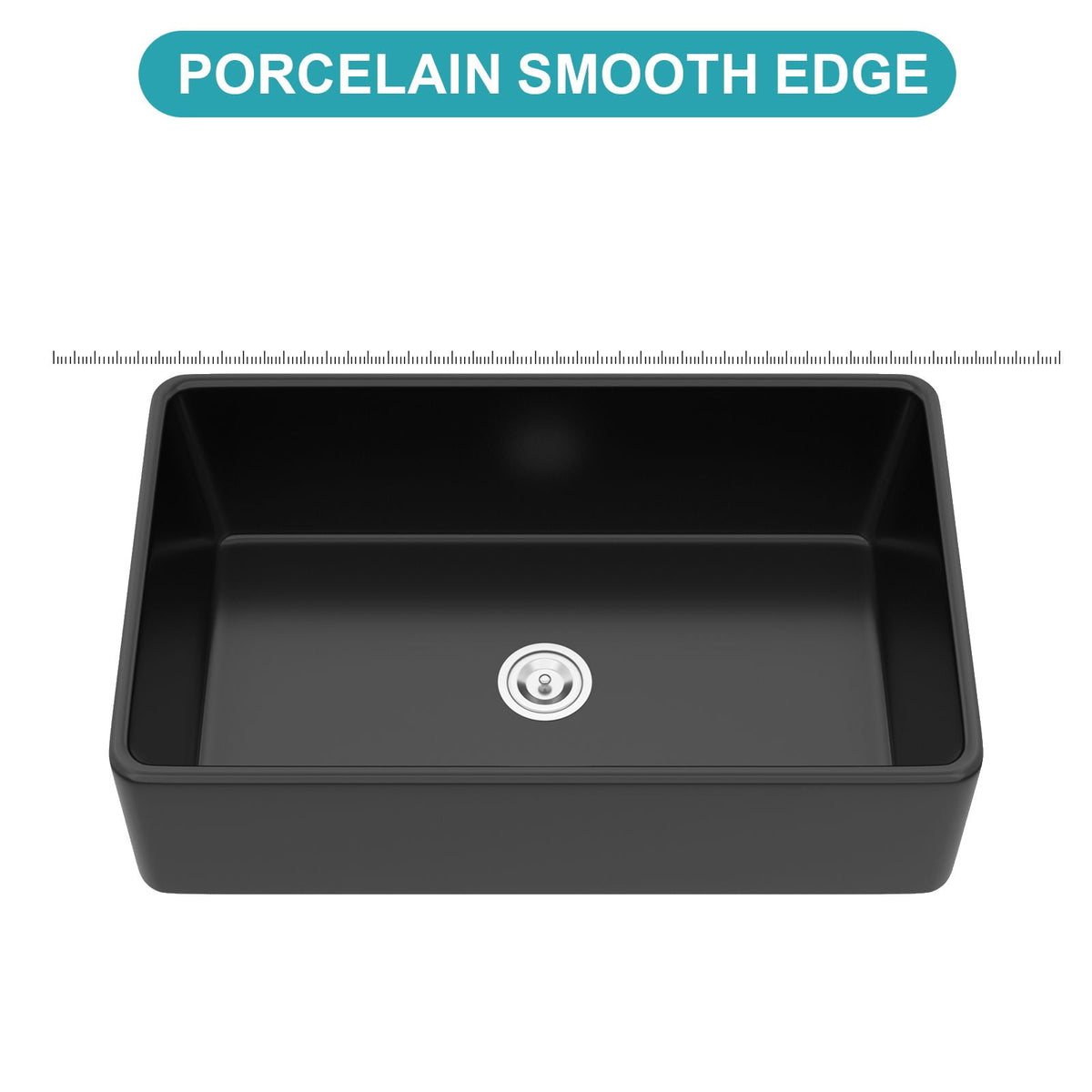 Farmhouse Ceramic Apron Front Single Bowl Kitchen Sink with Durable Design - White or Black