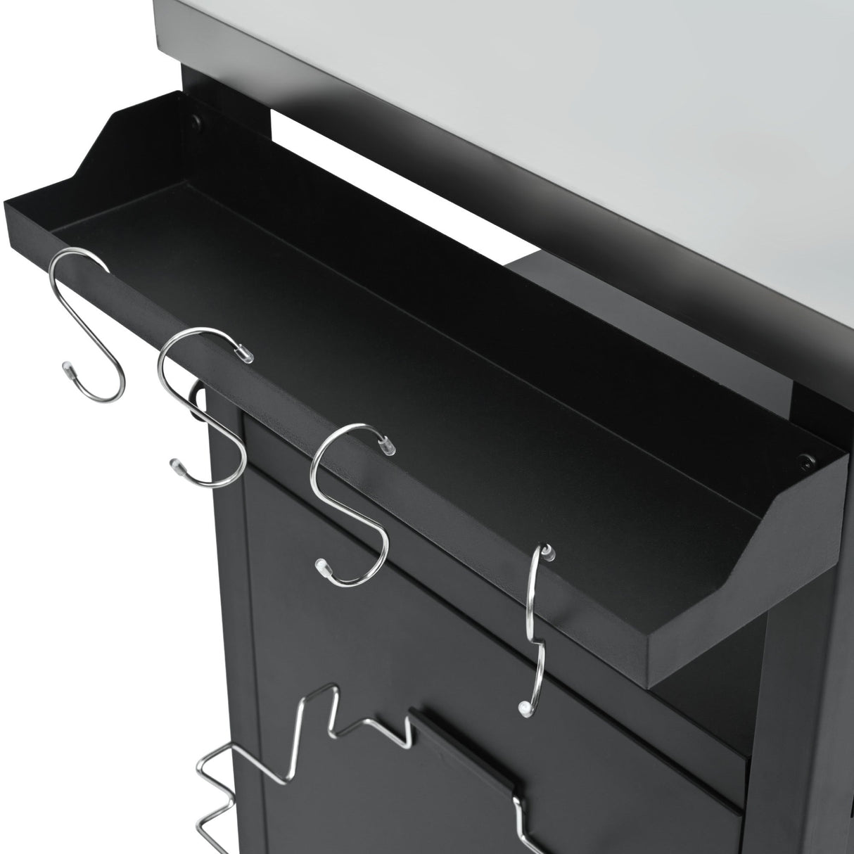 K&K 54.5' Outdoor Kitchen Island with Stainless Steel Tabletop and Storage