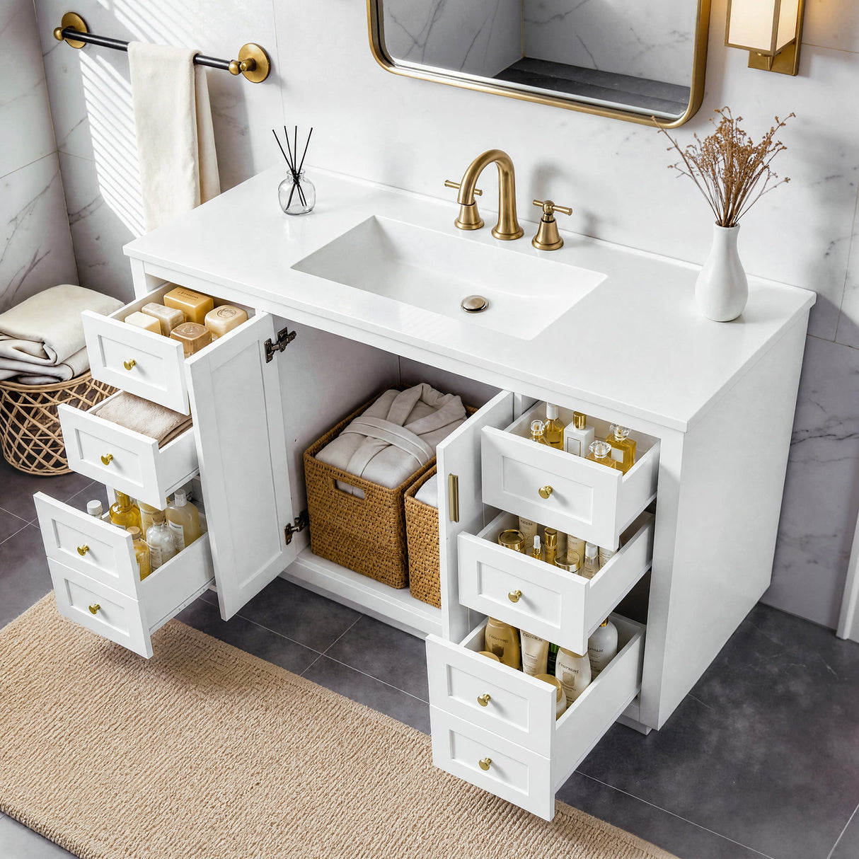 48" Bathroom Vanity with Sink Top