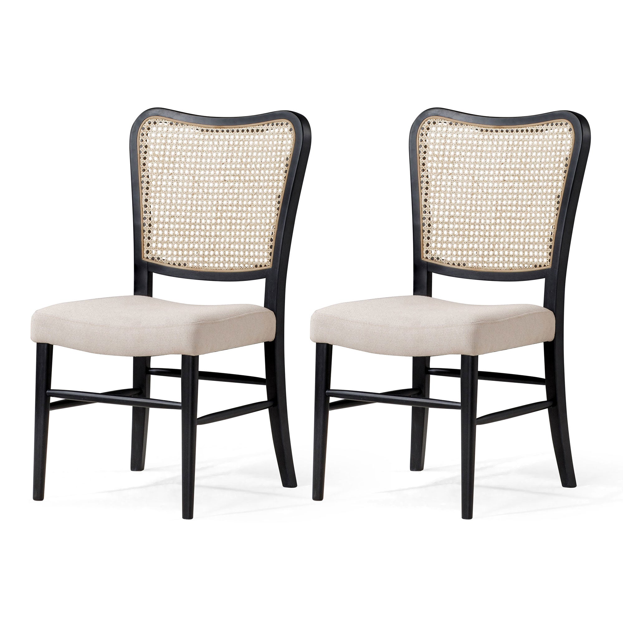 Maven-Lane-Vera-Wooden-Dining-Chair,-Antique-Black-&-Dove-Weave-Fabric,-Set-of-2-Kitchen-&-Dining-Room-Chairs