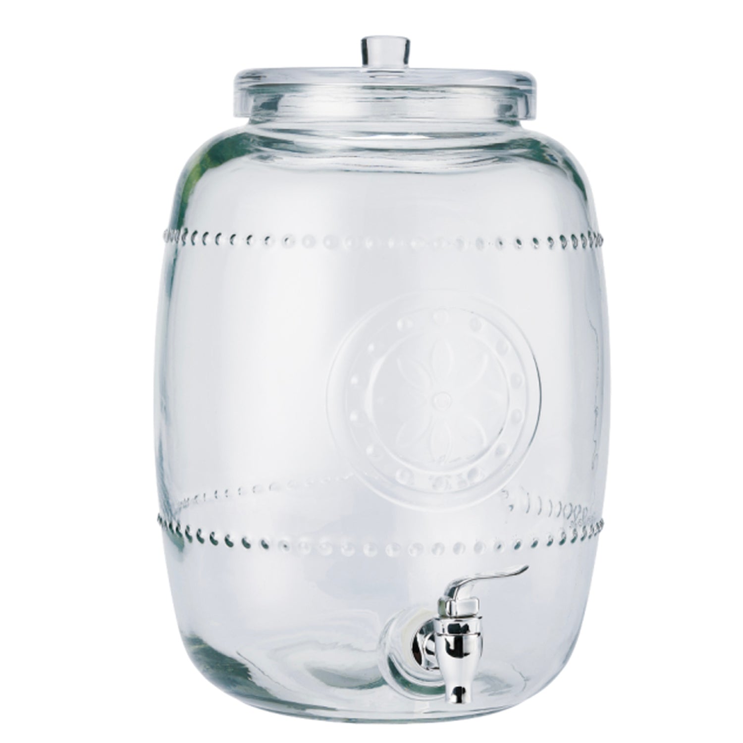 Embossed-Floral-Glass-Beverage-Dispenser-Bar-&-Beverage-Accessories