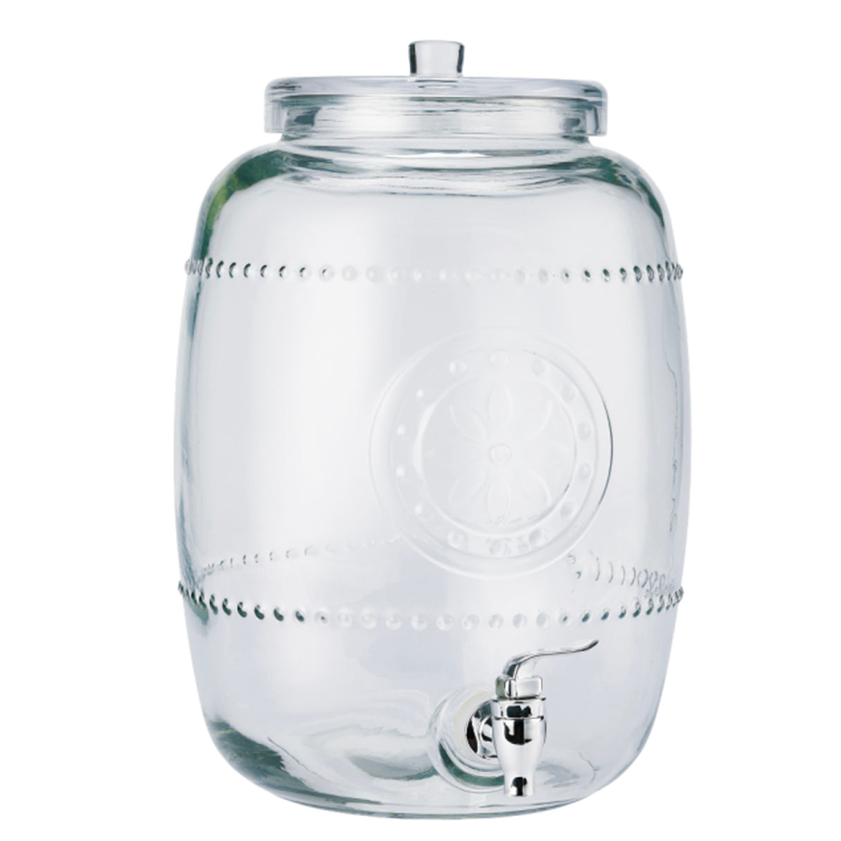 Embossed-Floral-Glass-Beverage-Dispenser-Bar-&-Beverage-Accessories