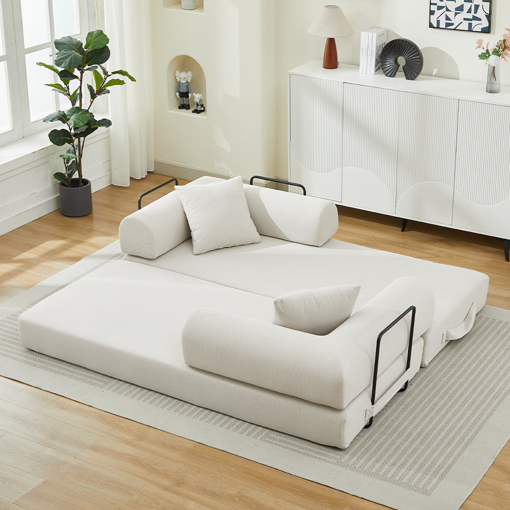 Folding Sofa Bed Convertible Couch with 2 Pillows