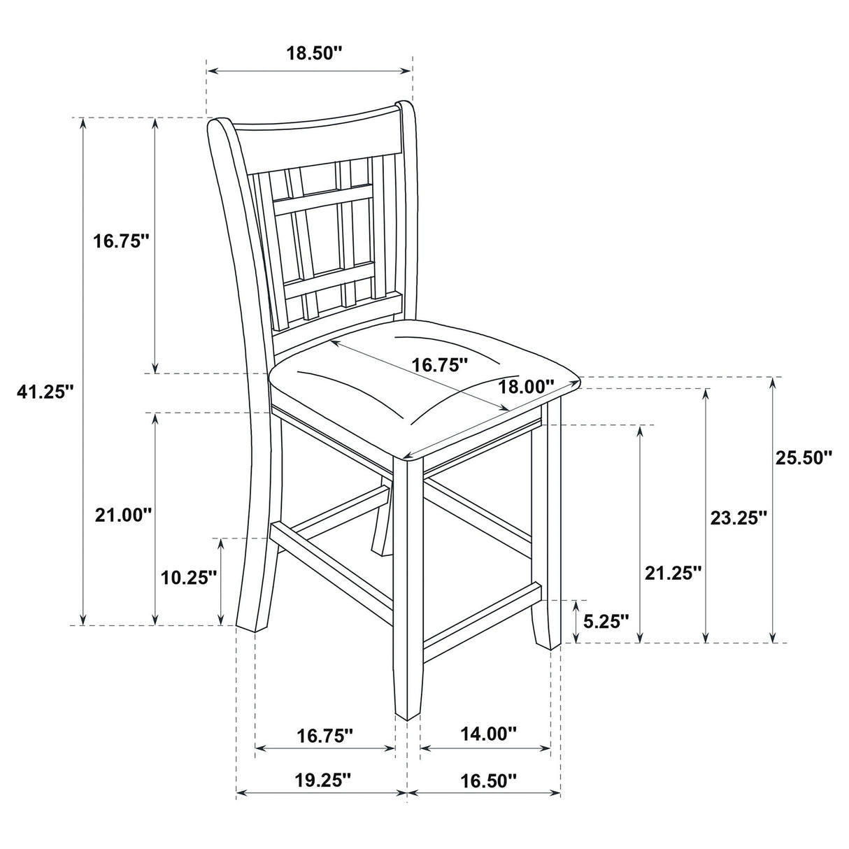 Lattice Back Counter Height Stools (Set of 2)