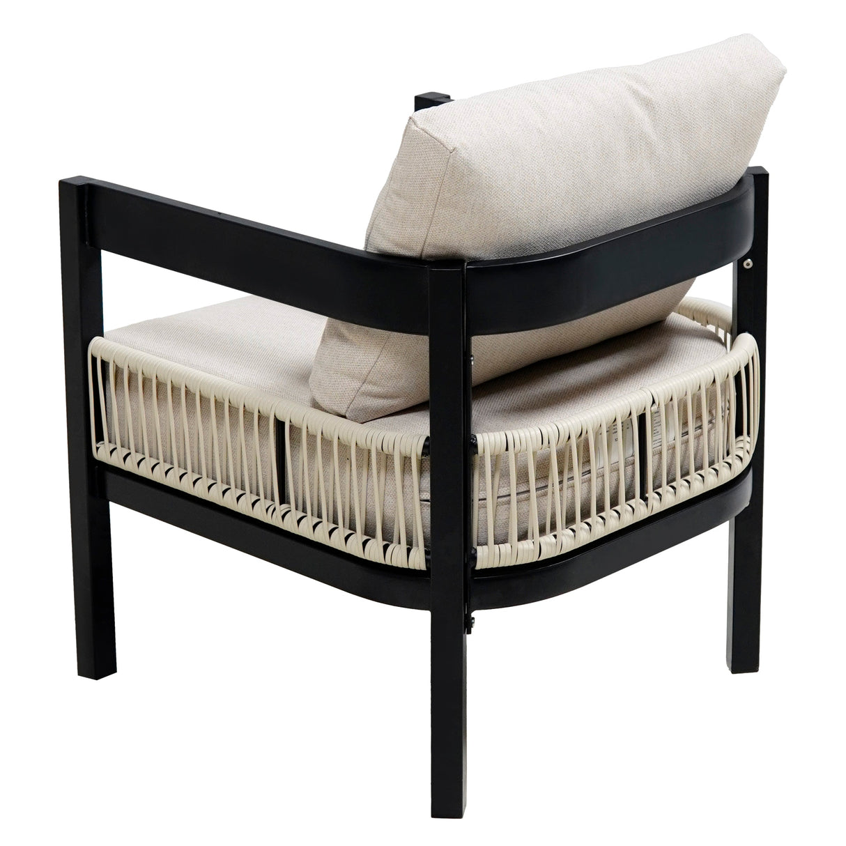 Multi-Person Outdoor Iron Sofa Set with Rattan Decoration