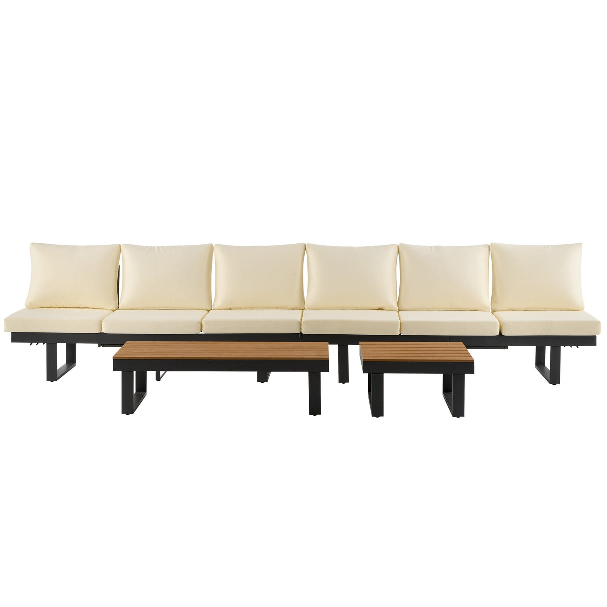 Outdoor Sectional Sofa Set with Adjustable Reclining Seats