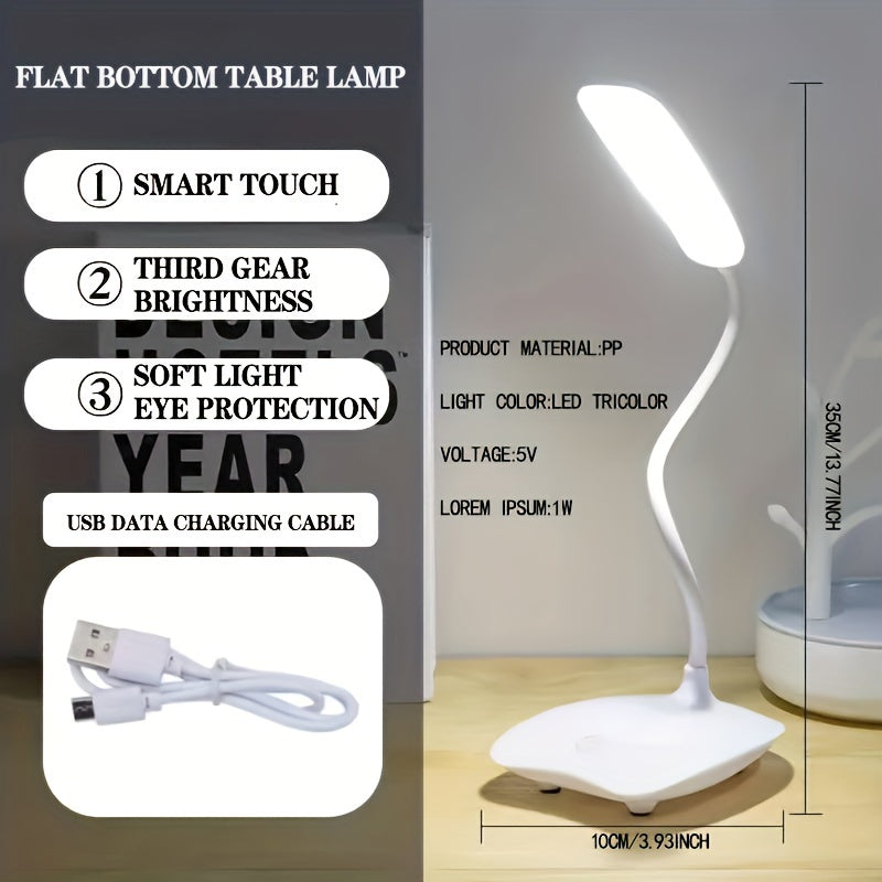 LED Desk Lamp for Students – USB Rechargeable Eye Protection Touch Dimmable Light