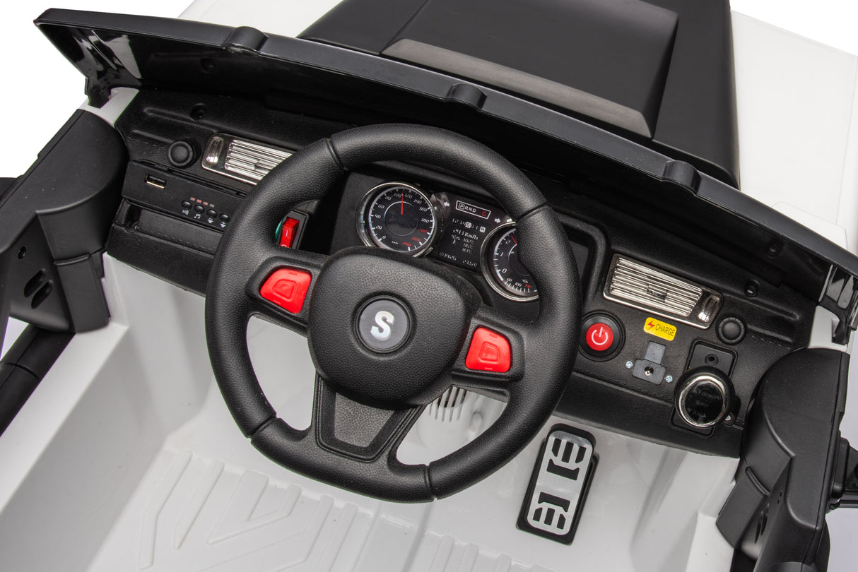 Electric Ride-On Car for Kids with Leather Seat and Four-Wheel Drive