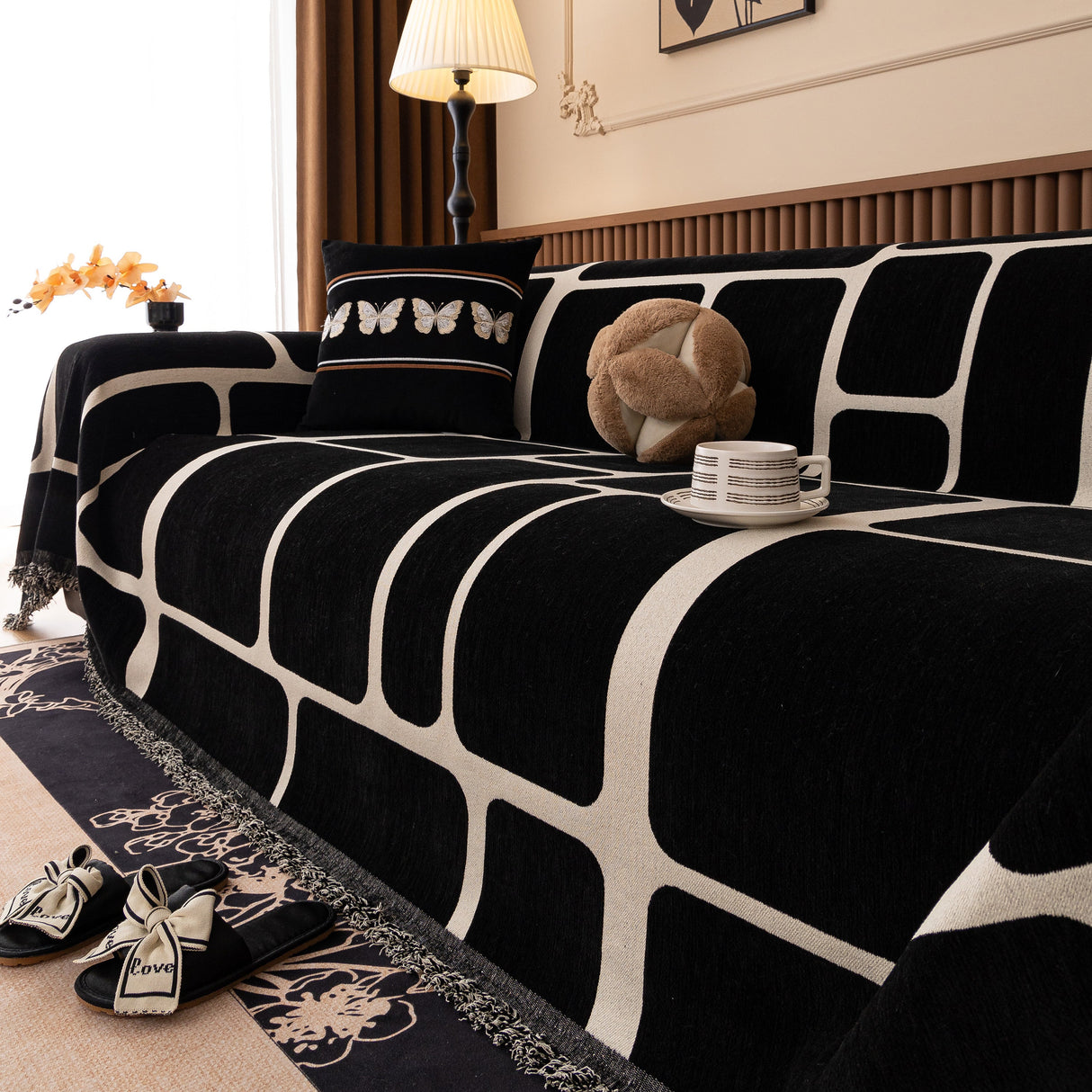 Modern Geometric Sofa Cover Decorative Couch Throw Blanket Furniture Protector