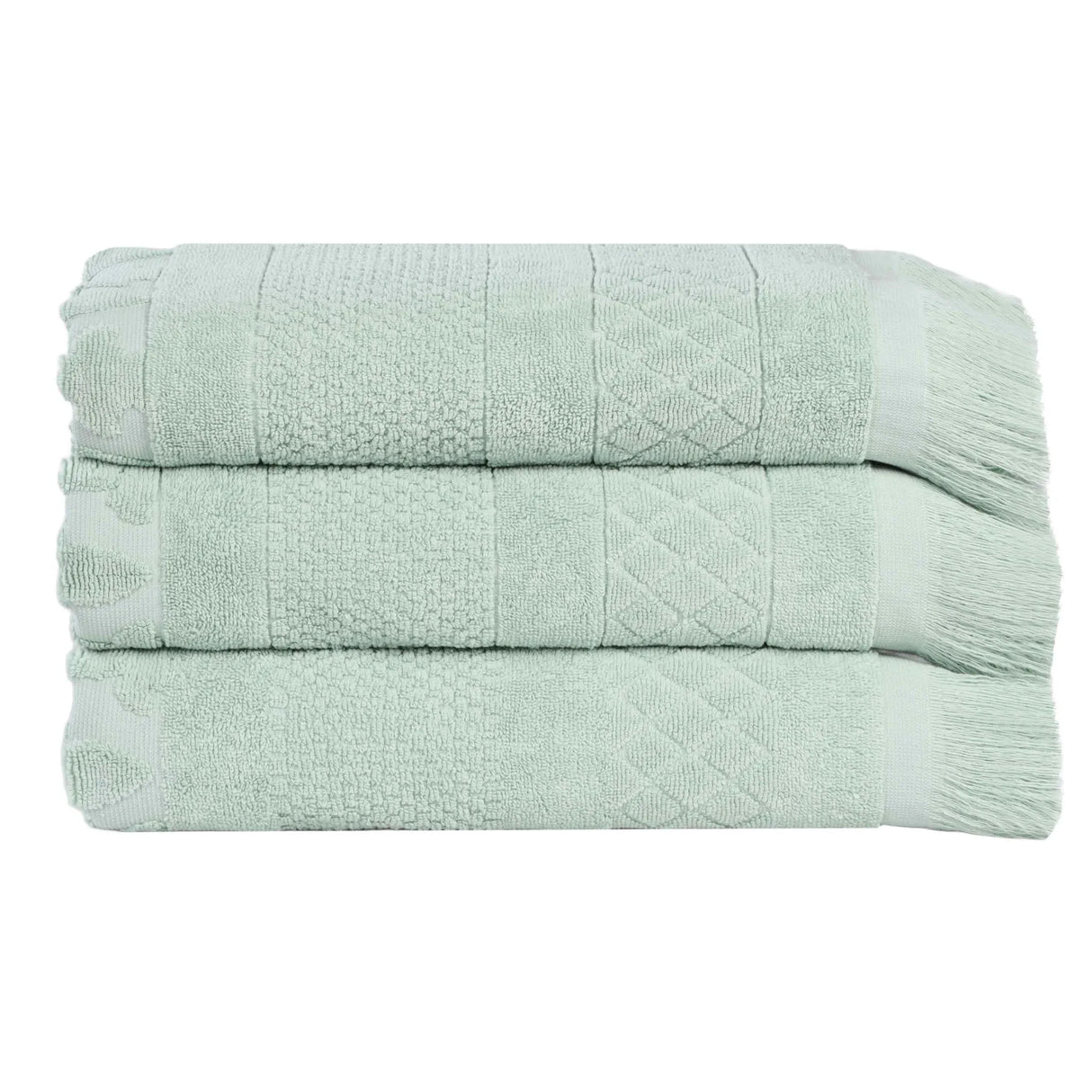 Cotton Geometric Jacquard Absorbent Bath Towel Set of 3 - Bath Towel by Superior Brand