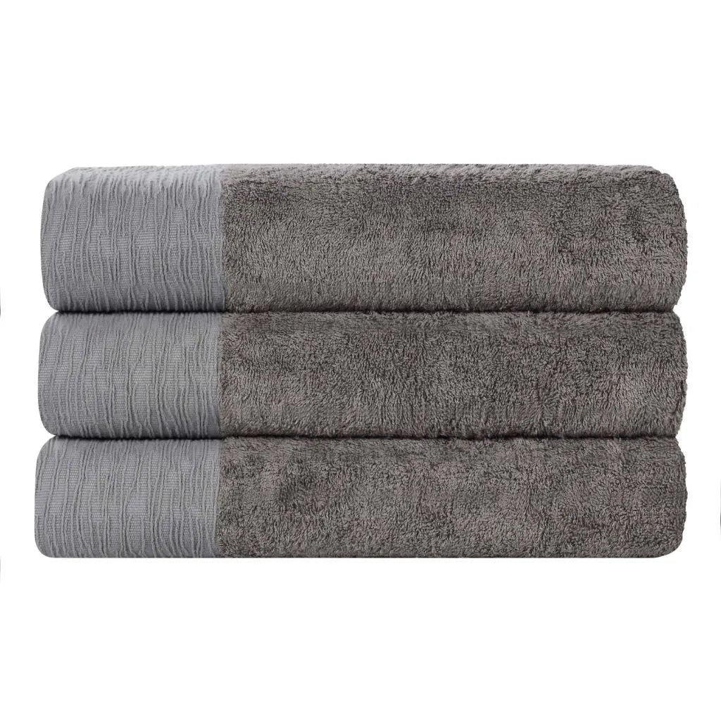 Rayon from Bamboo Eco-Friendly Fluffy Soft Solid Bath Towel Set of 3 - Bath Towel by Superior Brand