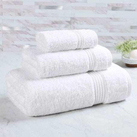Heritage Egyptian Cotton Plush 3 Piece Absorbent Luxury Towel Set - Egyptian Cotton Towel Set by Superior Brand