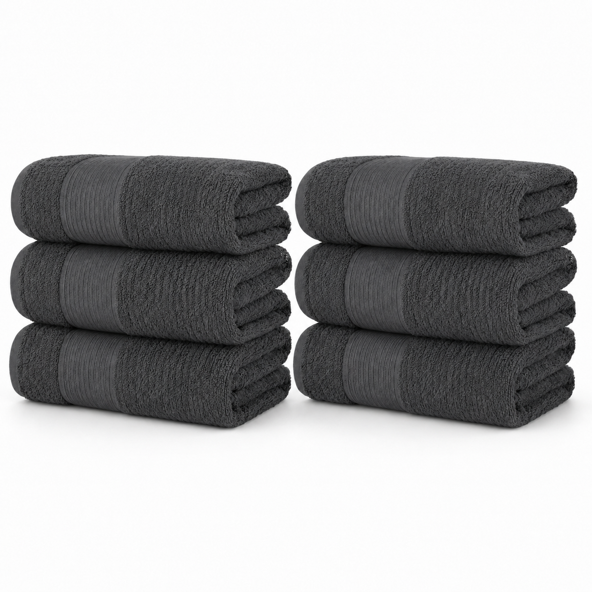 6-Pack 100% Cotton Bath Towel Set – 27 x 52 Inch Soft, Absorbent & Quick-Dry Towels