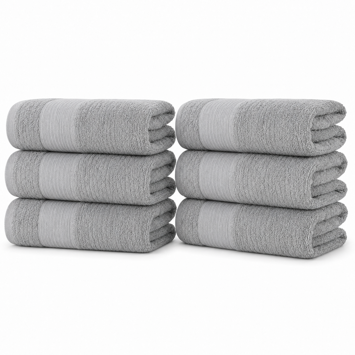 6-Pack 100% Cotton Bath Towel Set – 27 x 52 Inch Soft, Absorbent & Quick-Dry Towels