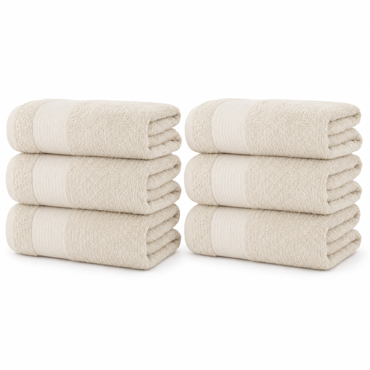 6-Pack 100% Cotton Bath Towel Set – 27 x 52 Inch Soft, Absorbent & Quick-Dry Towels