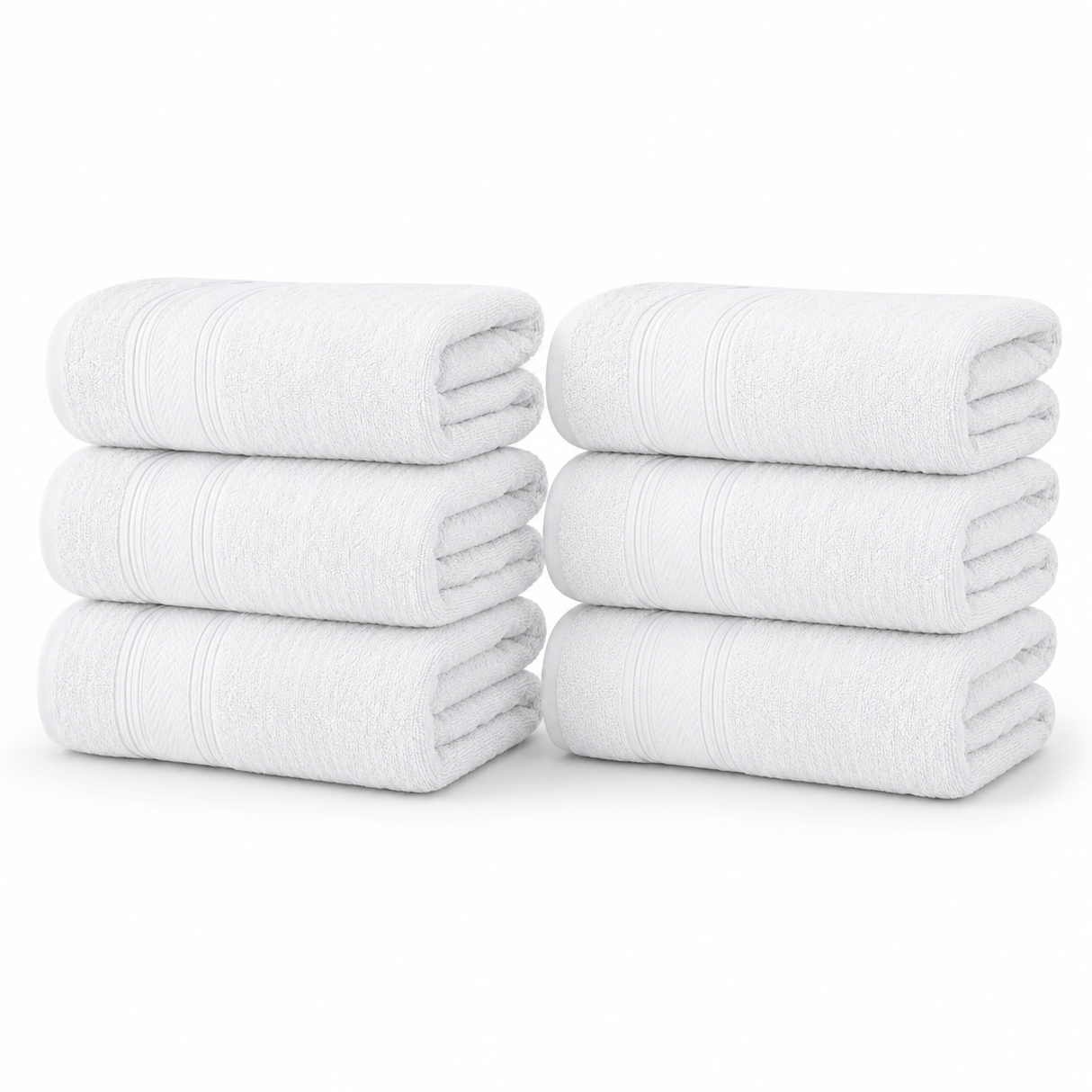 6-Pack 100% Cotton Bath Towel Set – 27 x 52 Inch Soft, Absorbent & Quick-Dry Towels