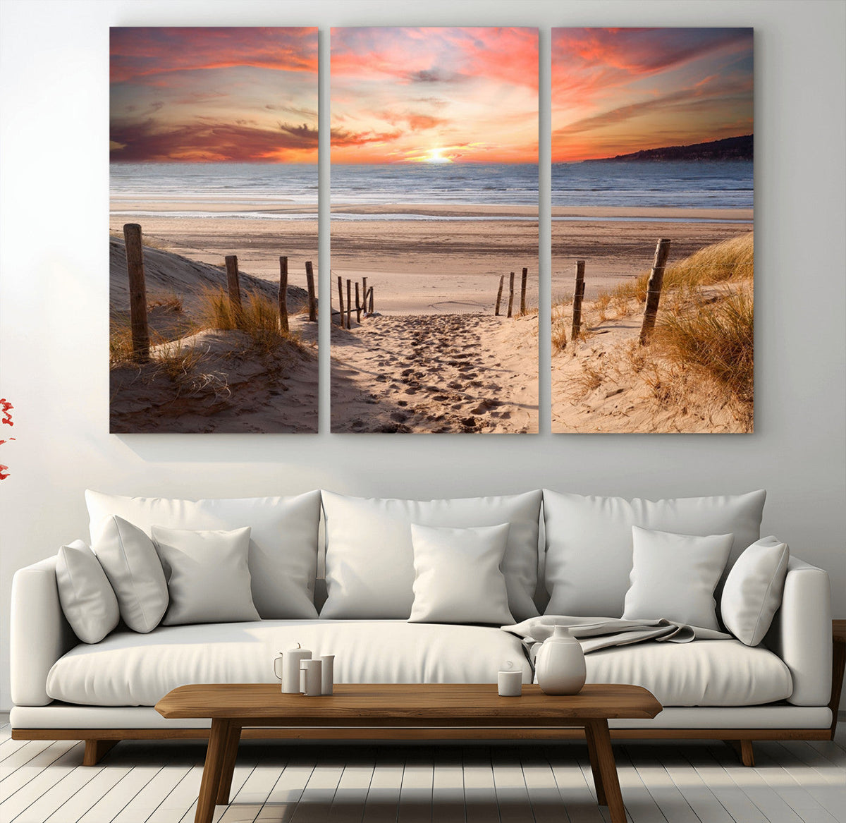Sunset on the Sea Wall Art Canvas Print