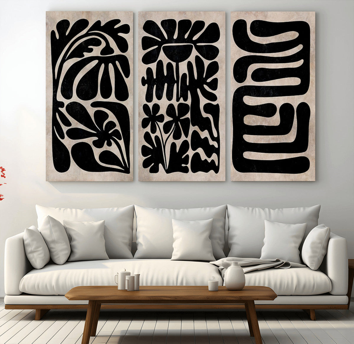 Canvas Print Wall Art Abstract Art Boho, Framed Boho Art
