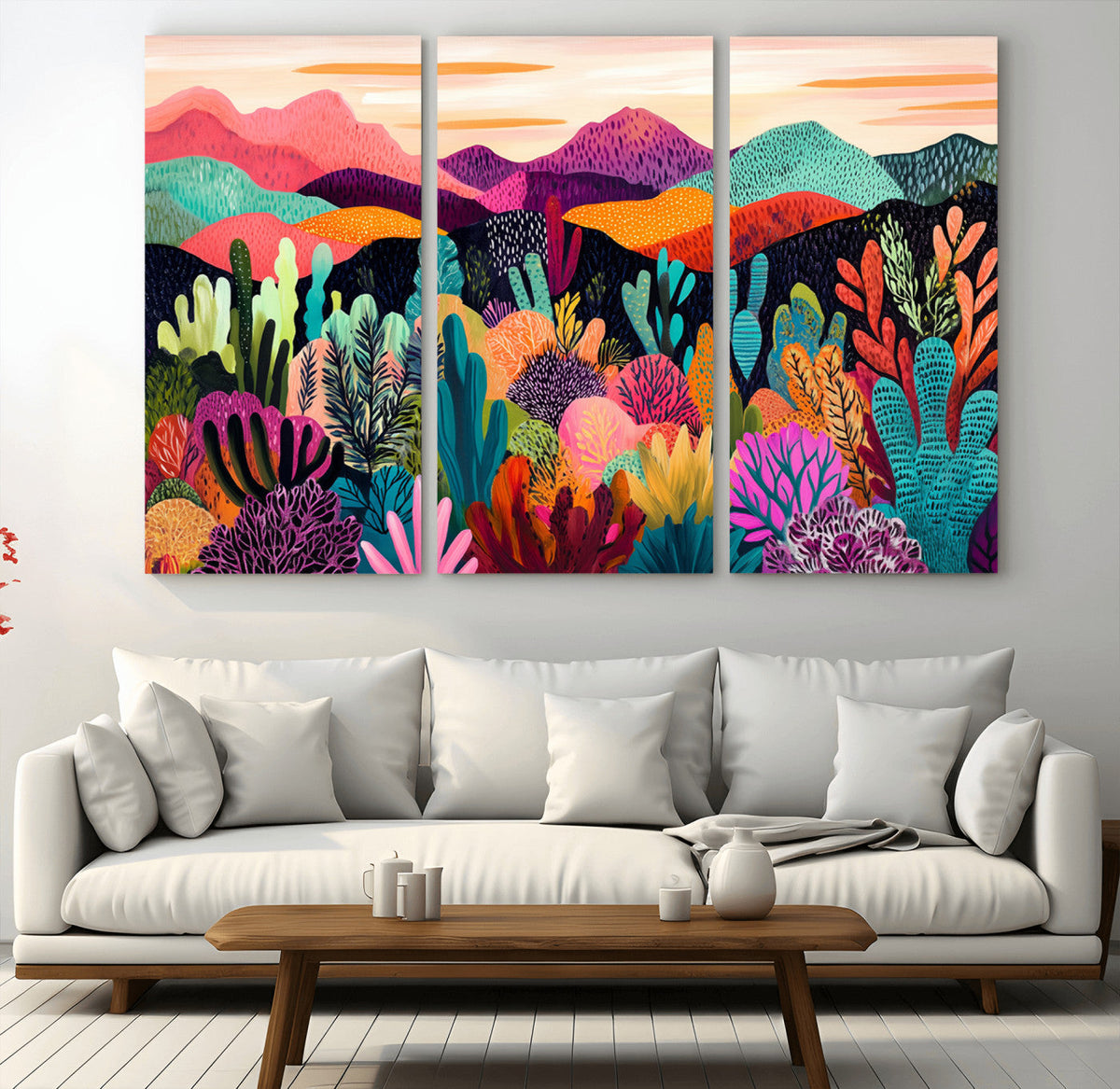 Abstract Kusama Print - Landscape Canvas Wall Art Print -