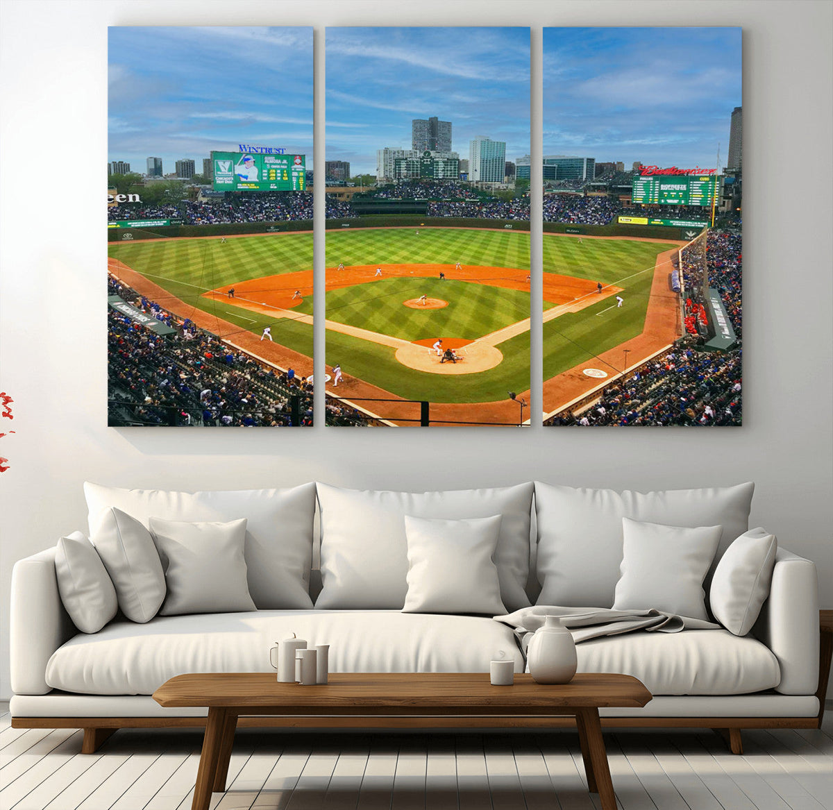 Wrigley Field Chicago Cubs Panoramic Canvas Print –