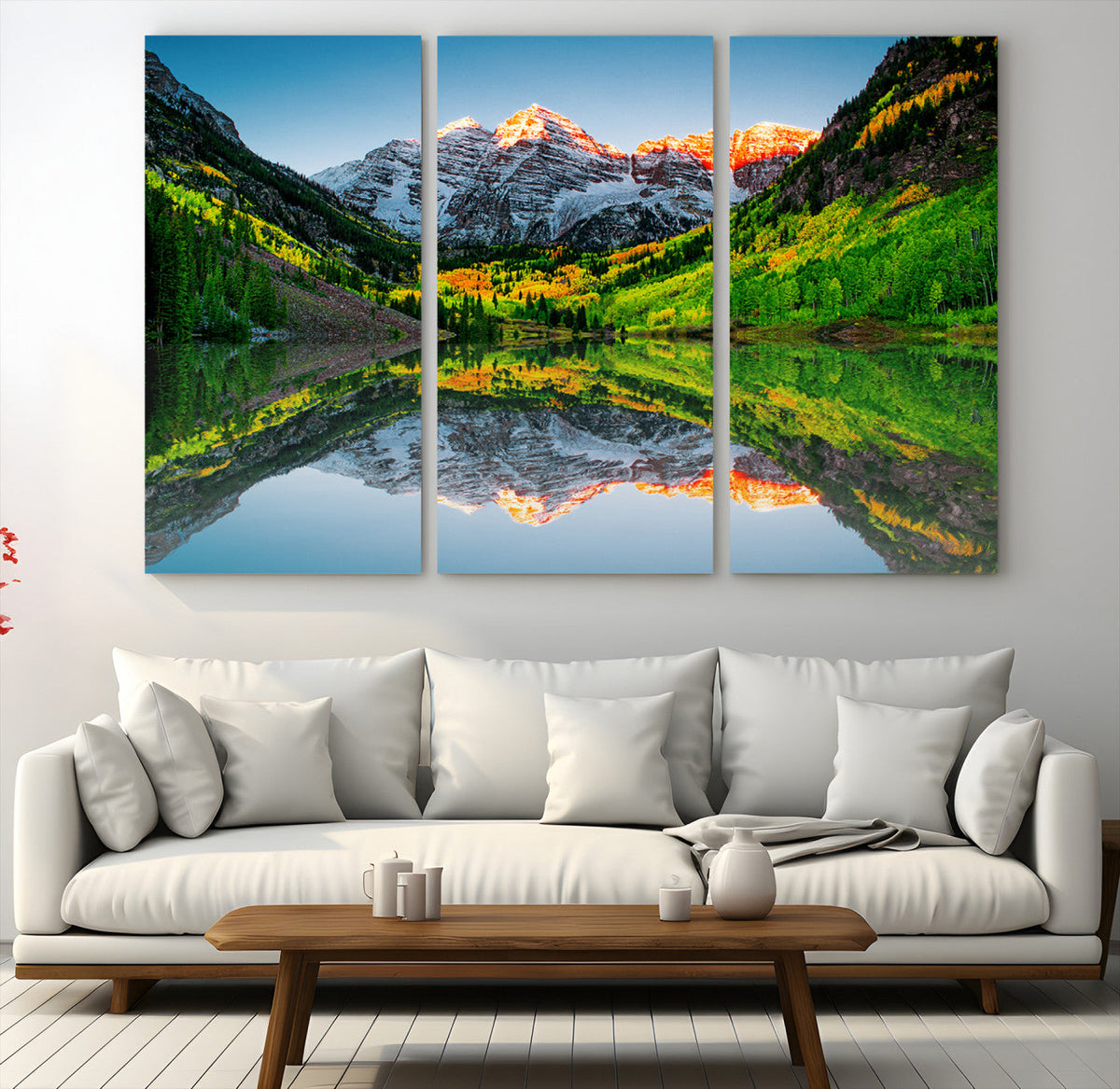 Majestic Snow-Capped Peaks Wall Art Canvas Print, Vibrant