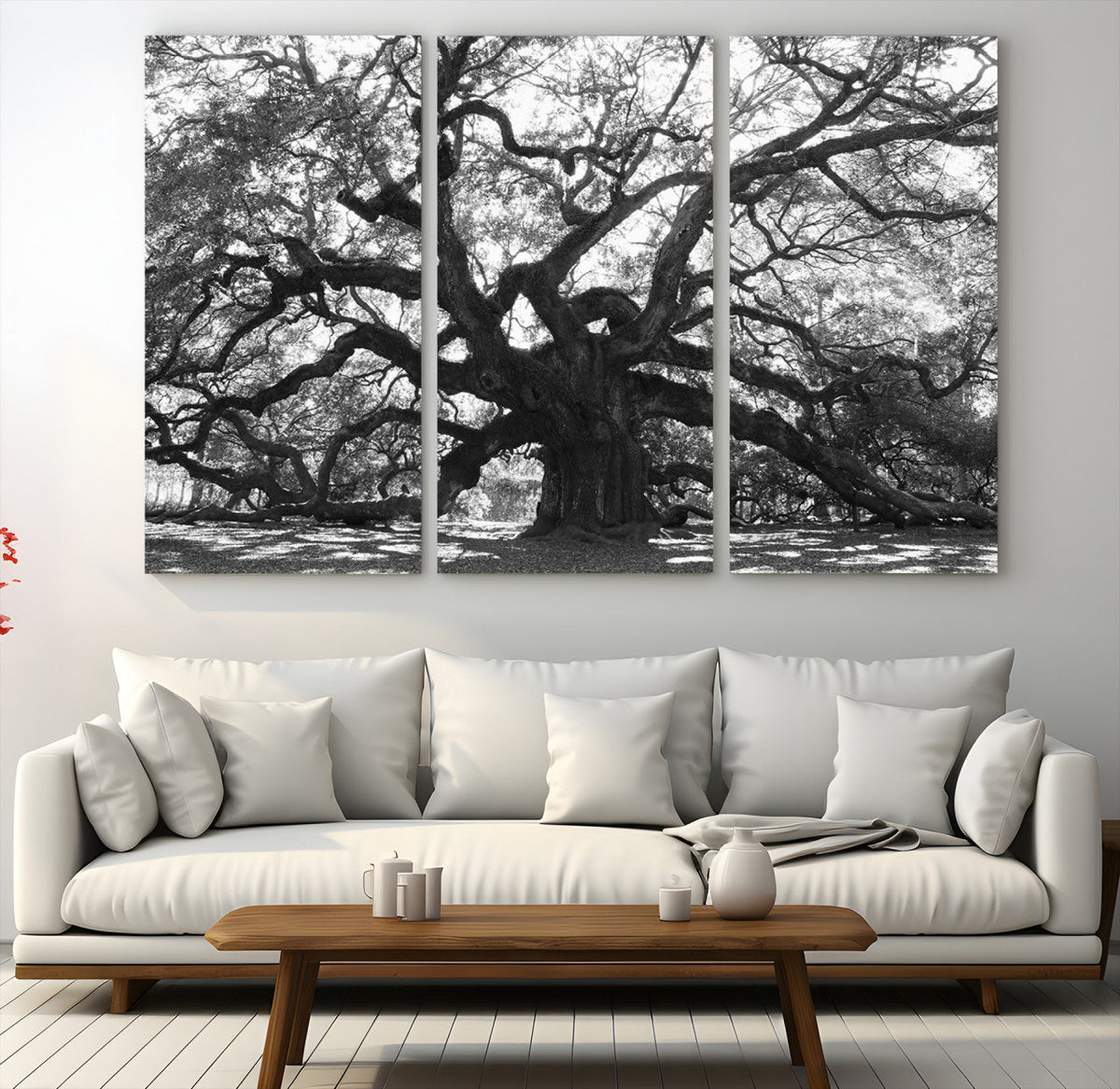 Ancient Oak Wall Art Canvas Print, Majestic Twisted Branches