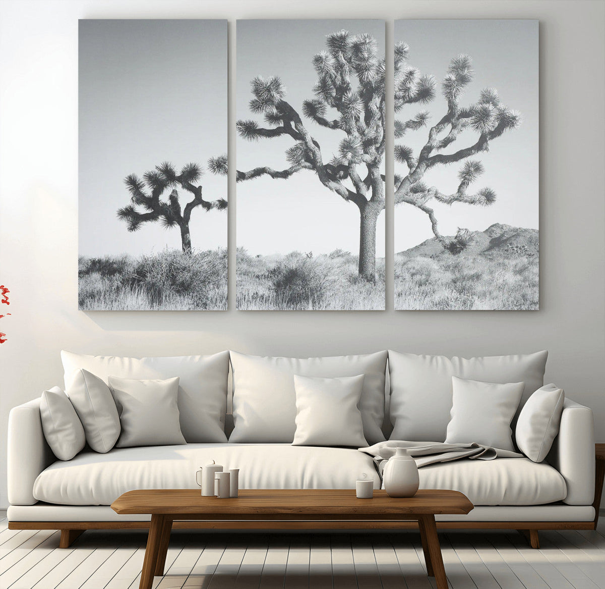 Joshua Tree Wall Art Canvas Print – Framed Black White
