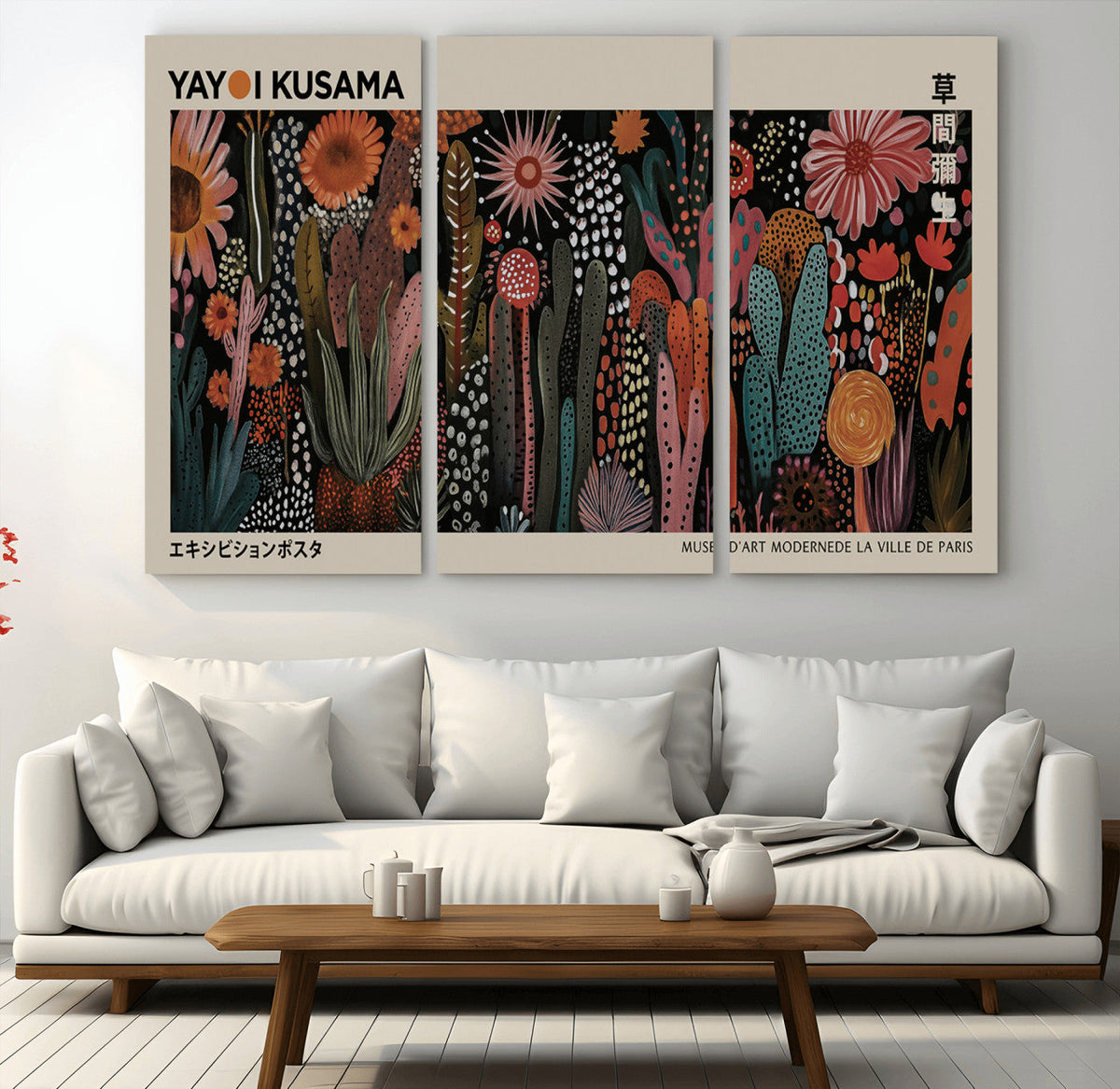Modern Japanese Wall Art Canvas Print – Framed Abstract