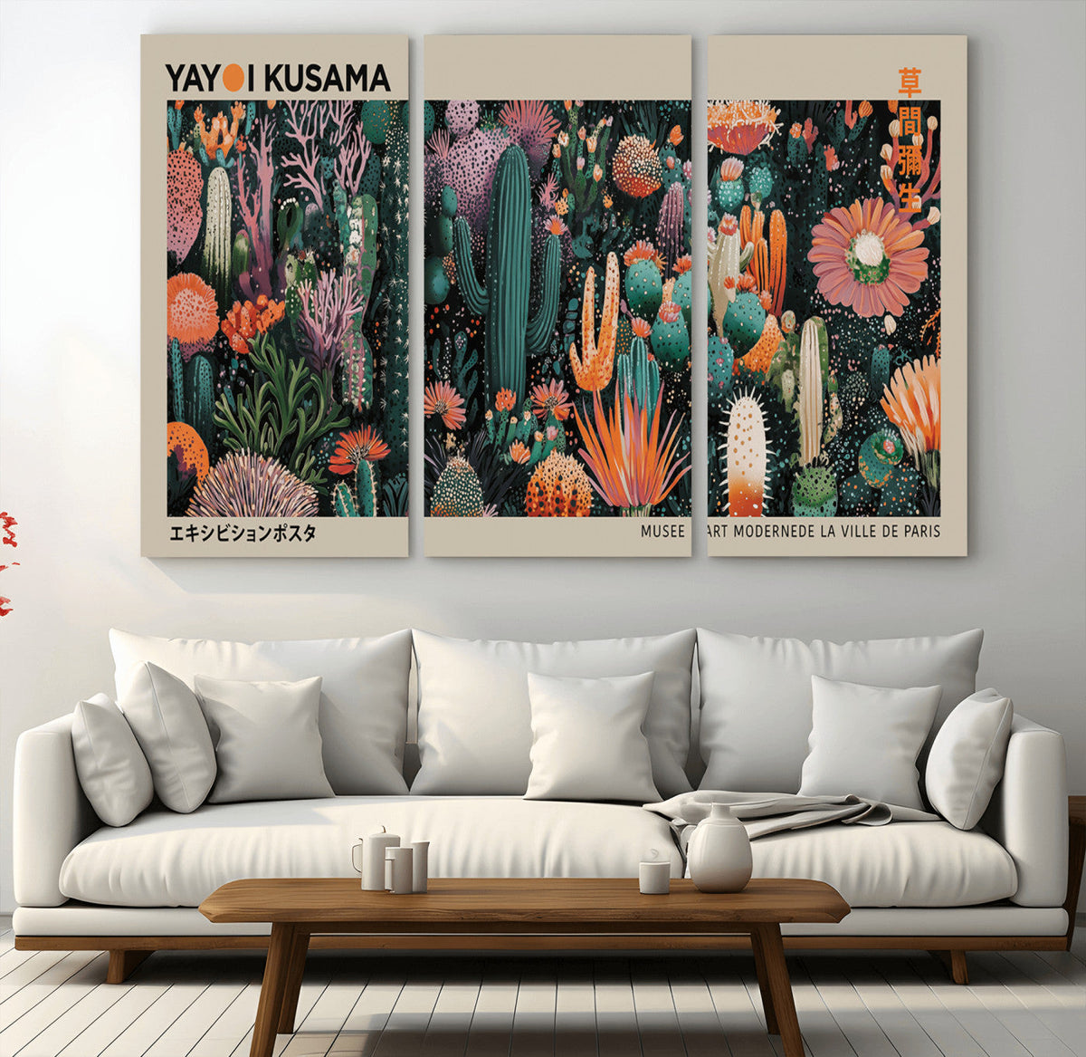 Yayoi Kusama Art Print Canvas – Abstract Mount Fuji Japanese