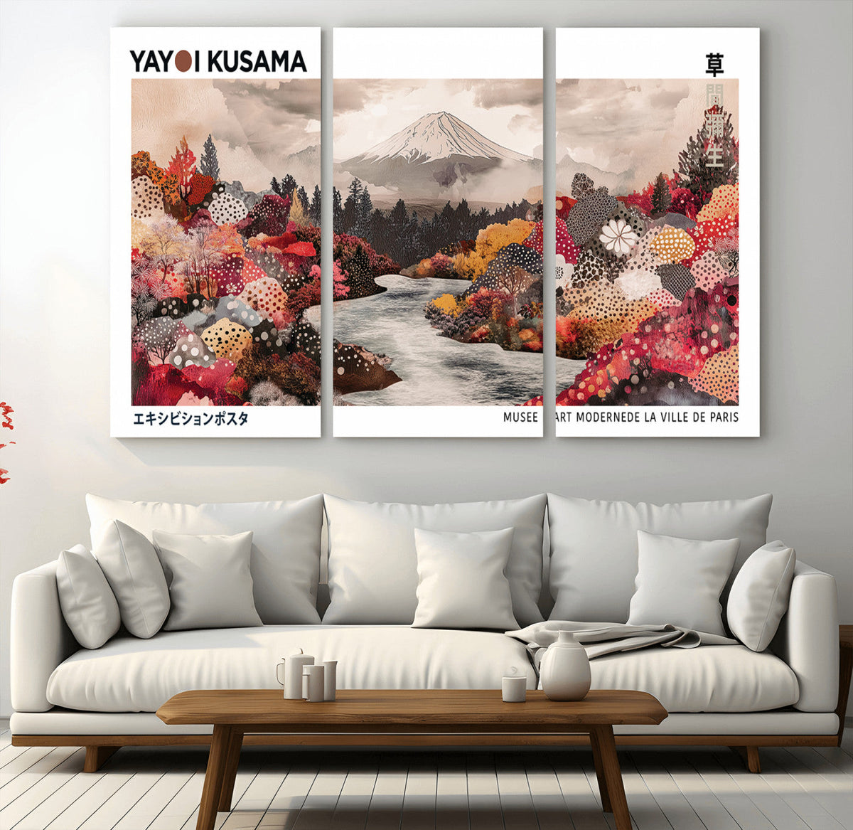 Modern Japanese Wall Art Canvas Print – Framed Abstract